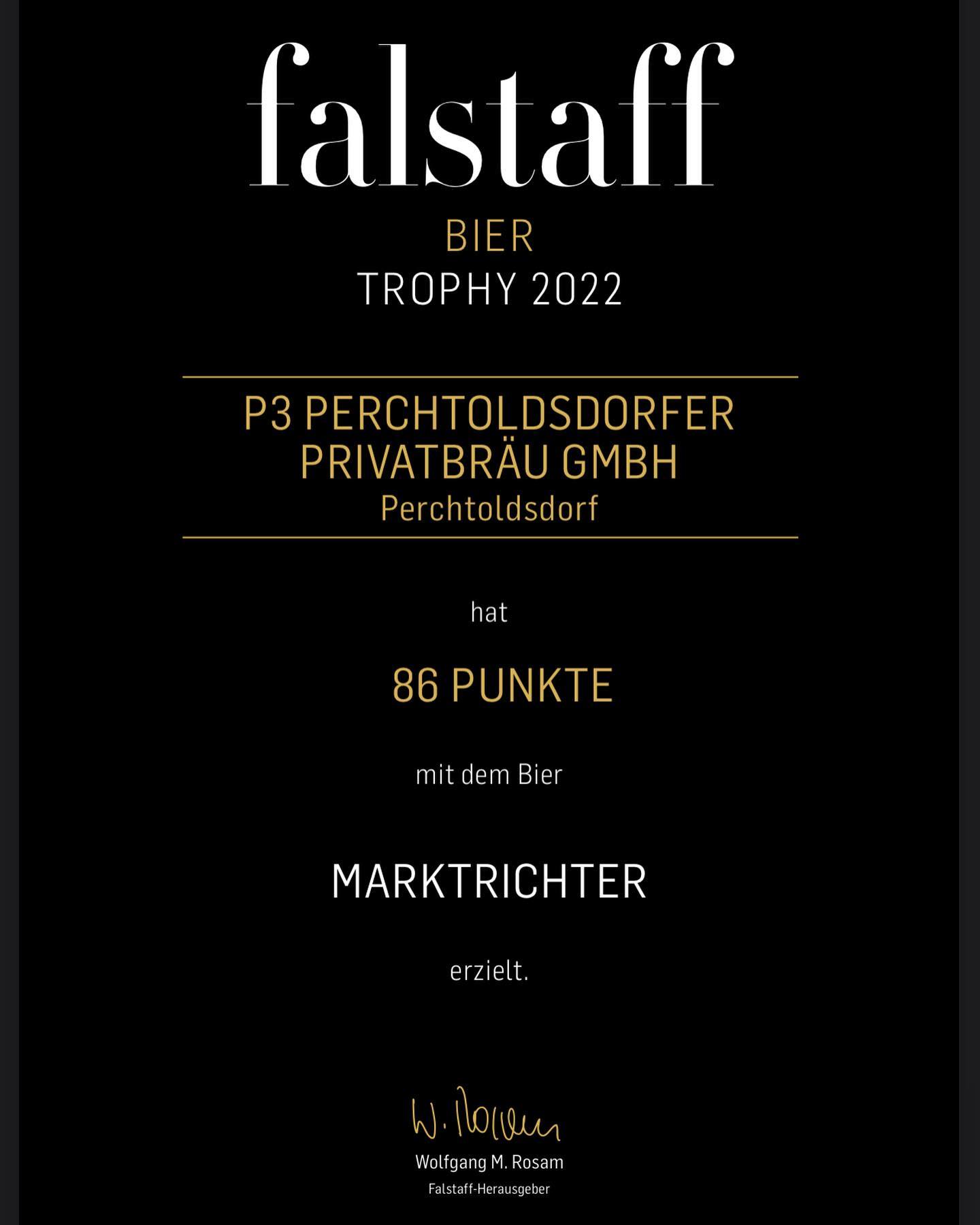 Auch unser #marktrichter ist bei der #falstaff #biertrophy unter den besten in der kategorie #bock #bier #beer #instabeer #beerstagram #bierausösterreich #bierausperchtoldsdorf #perchtoldsdorf #craftbeer #p3bier